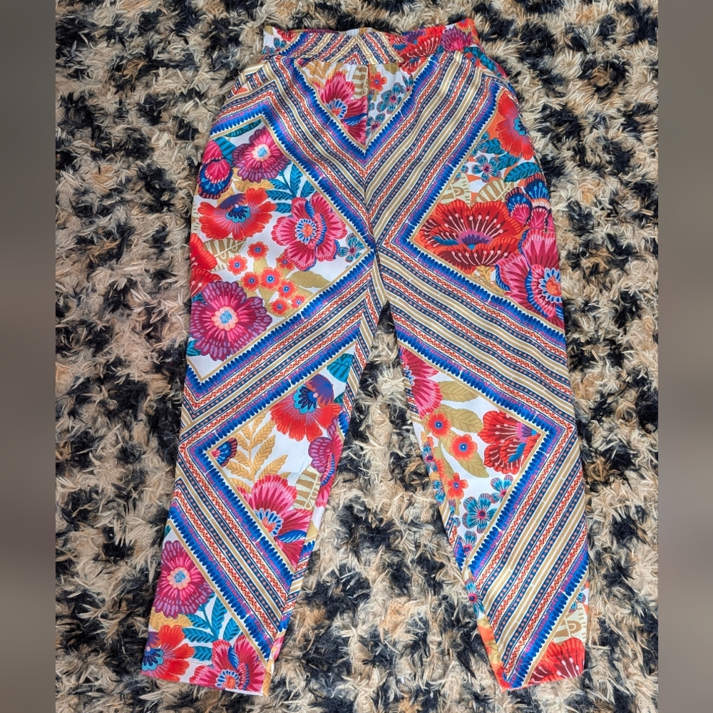 Lavender Brown Multicolor Floral Pants
